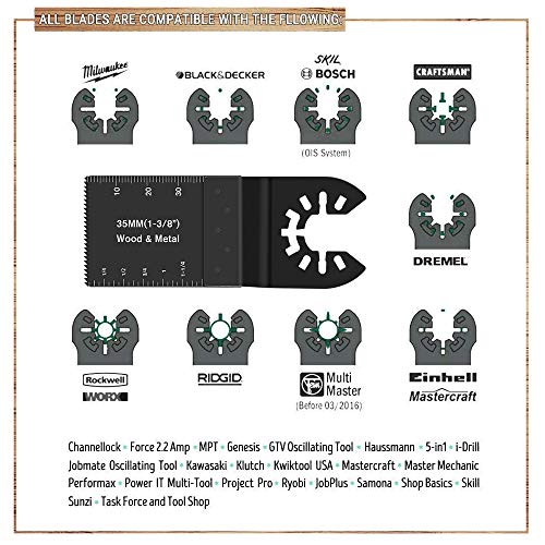 Winzwon Wood Metal Oscillating Tool Blades Multitool Saw Blades Universal 3 Pack Compatible With Fein Multimaster Porter Cable Black & Decker Bosch Dremel Craftsman Ridgid Ryobi Makita Milwaukee