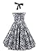 L&ZZ Women's Skull Printed Backless Swing Midi Dress Floral Print Halter Cocktail Dress Plus Size