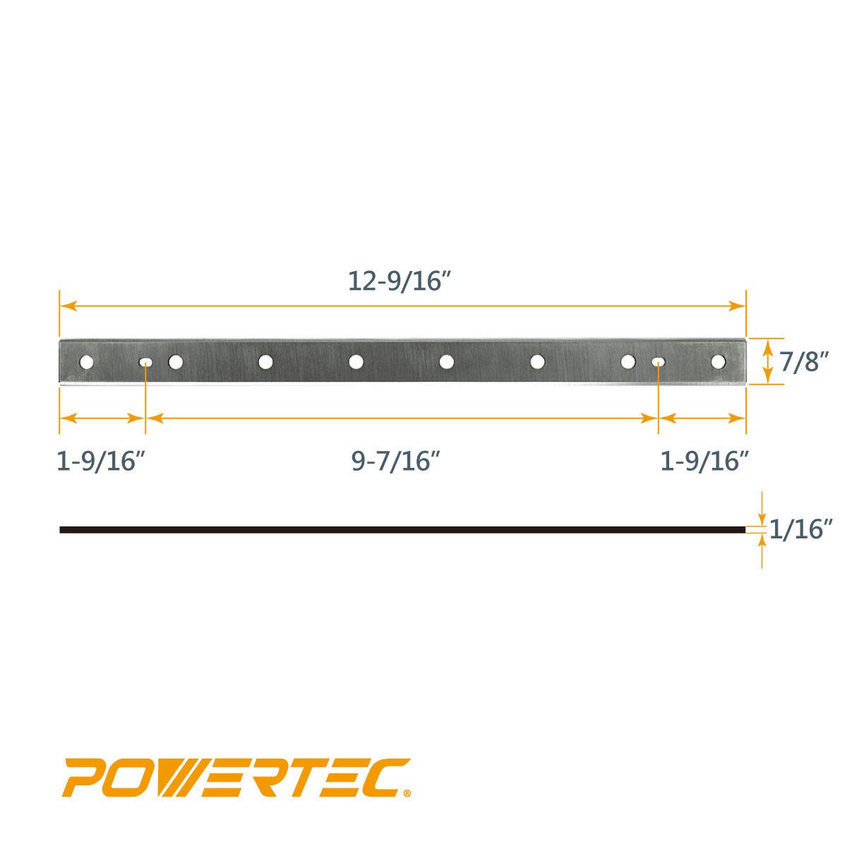 POWERTEC 121/2 Inch Heat Treated M2 HSS Planer Knives for DeWalt 734