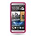 CoverON Hybrid Dual Layer Kickstand Case for HTC One Max - with Cover Removal Pry Tool - Black Hard Hot Pink Soft Silicone