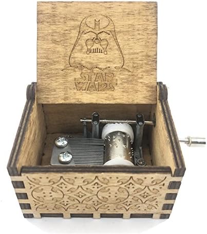 Rabi Carved Wooden Music box Hand Cranked Music Box