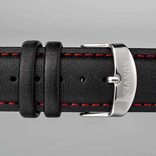 SUNVEN Mans Watch Waterproof Sports Quartz-Water Resistant 30M with Stainless Steel Brecelet Chronograph and Calendar Military Outdoor Style Fashion Watches for Men (Black2)