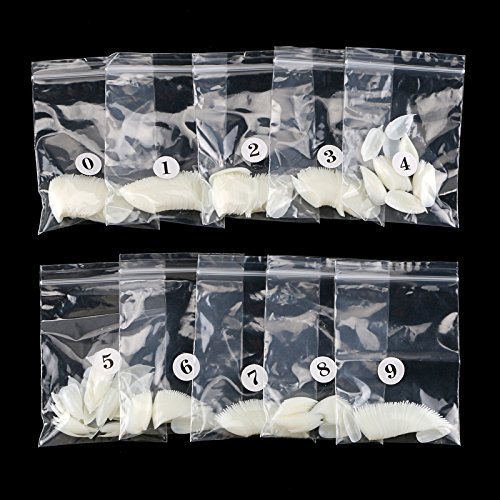 Baisidai 600pc Oval Stiletto Pointy Full False Nail Tips Almond Shape Acrylic Gel Claw#3-019#Natural