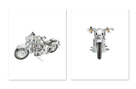 Atozstudio A34 Harley Davidson Wall Art Decor Prints Set Of 2