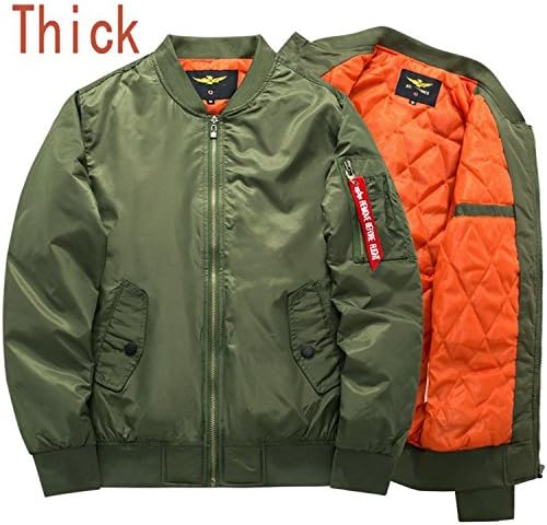 Marvin Cook Bomber Jacket Men's Thick Warm Autumn Winter Military Motorcycle Jackets Flight Pilot Air Force Coat thick army green L