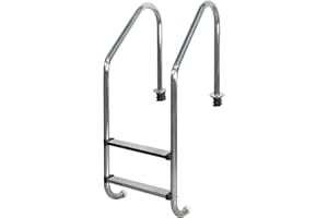 DOEL Pool Ladder, 304 Stainless Steel 2-Step Non-Slip Ladder for In-ground Swimming Pool, Non-Slip, 440lb Capacity