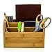 Desk Organizer Caddy For Office Supplies Pen holder & Desk Accessories Made of Organic Bamboo by Intriom Bamboo Collection