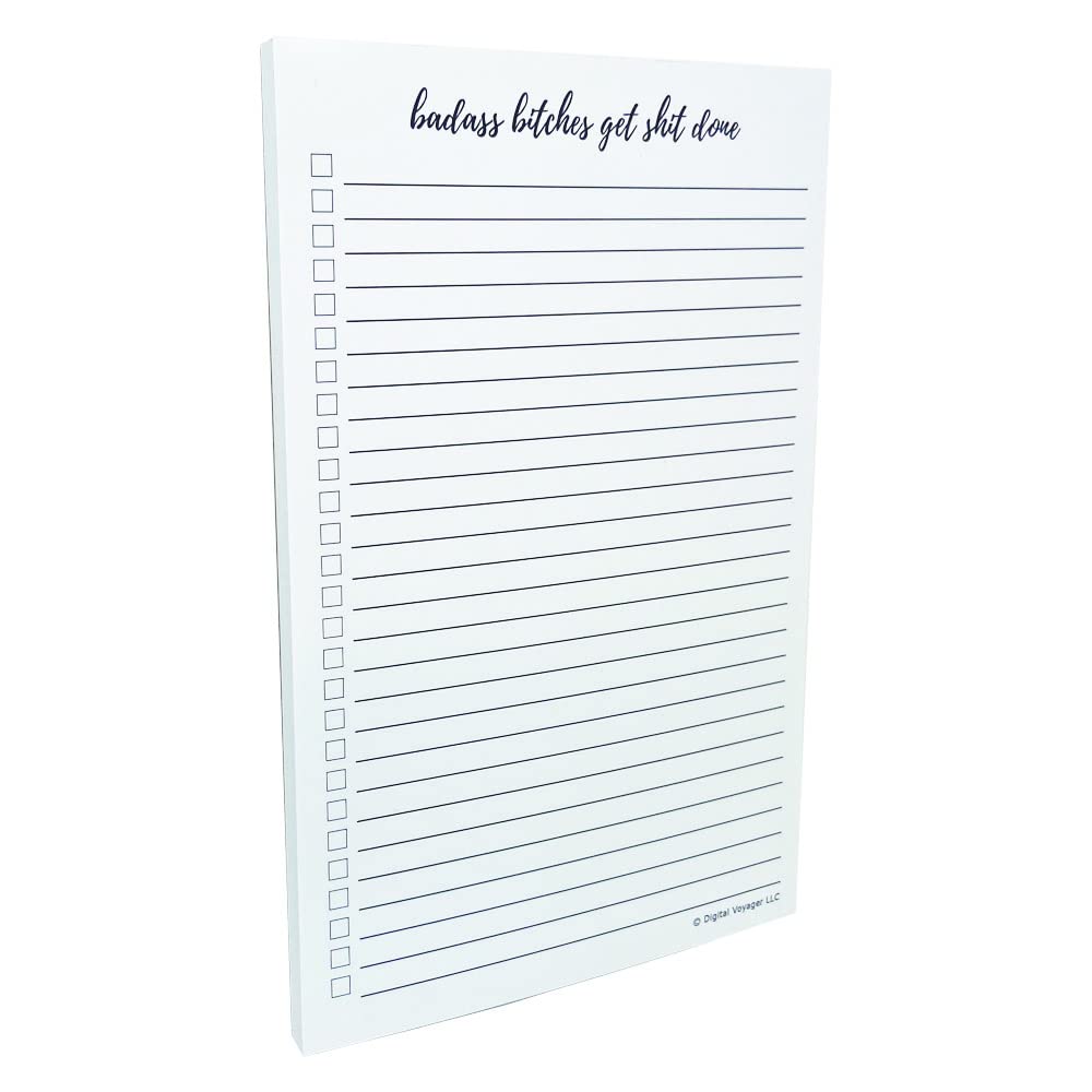 Digital Voyager Funny Tear Off Things To Do List Notepad for Women - Badass es Get Done - Daily Checklist, Memo Note Pad, Shopping, Appointment, Reminder List