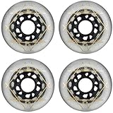 SzBlaZe 88A PU Wear Resist Sliding FSK Inline Roller Skate Replacement Wheels Without Bearings (Pack of 4) 72mm 76mm 80mm For Inline Skate Wave Board Caster Board Street Surf(White, 76mm)