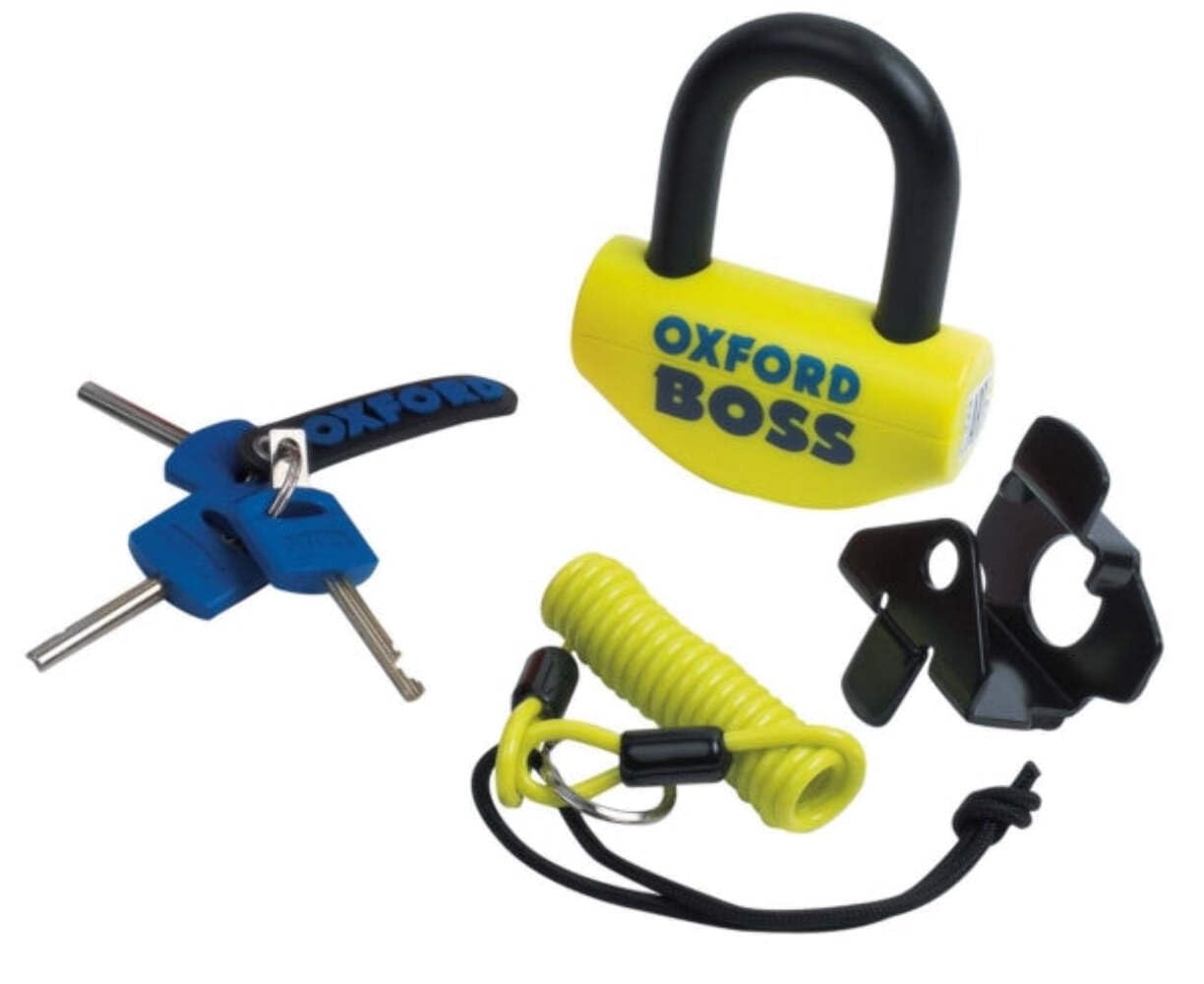 Oxford OF39 OF39-Oxford Boss-Motorcycle Disc Lock Flo Yellow-Sold Secure Gold Rating