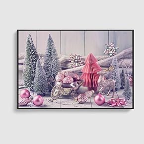 Framed Canvas Home Artwork Decoration Merry Christmas Canvas Wall Art for Living Room, Bedroom - 16x24 inches