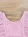 Baby Girl Swimsuit Ruffles One Piece Swimsuit Striped Beach Baby Girl Bathing Suit Bikini Infant Girl Swimwear Headband 2 Pcs Set 0-3T Pink
