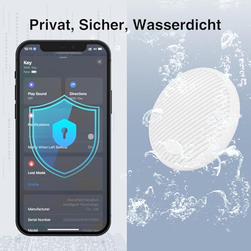 GPS Tracker Tag Pack of 2 – Smart Tag Compatible with Apple Where is? (iOS Only) with Protective Case, Waterproof Item Finder, Bluetooth Key Finder for Wallet, Luggage, Replaceable Battery