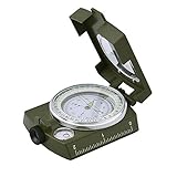 Tactical Military Prismatic Sighting Compass Luminous Multi-function Metal High-grade Folding Outdoor Camping Hiking Activities Survival Pointing Guide Travel Geology Pocket Prismatic Compasses