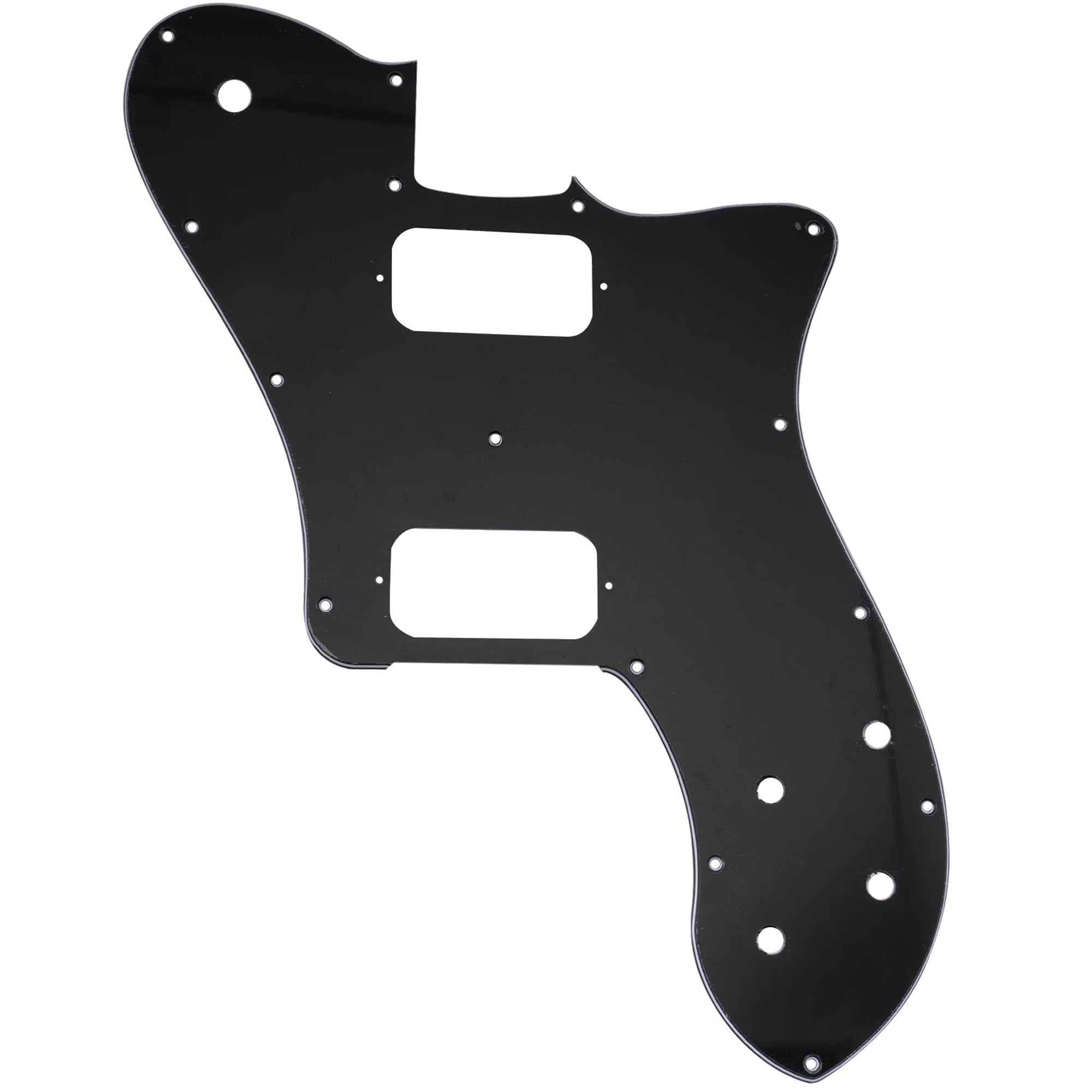 Musiclily Pro 15 Holes Uncovered HH Guitar Pickguard for Mexico Fender 72 Tele Deluxe Style Electric Guitar, 3ply Black