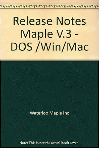 Release Notes Maple V 3 Dos Win Mac Waterloo Maple Inc Amazon Com Books
