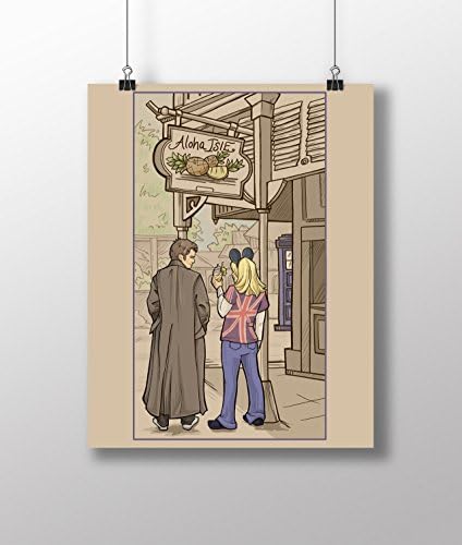 Doctor Who David Tennant and Rose Tyler Disney Medium 11x14" Art Print