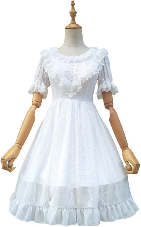 Amazon Smiling Angel お嬢さん ロリータ Cosplay Lolita セーラーワンピース ドレス スウィートワンピース ストラップレスドレス 蝶結び 森ガール 白 黒 ワンピース チュニック 通販