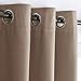 NICETOWN Blackout Draperies Curtains Panels - Window Treatment Thermal Insulated Solid Grommet Blackout Drapes for Bedroom (Set of 2, 52 by 45 Inch, Cappuccino)