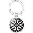Art Attack Dartboard Keychain, Pendant Charm Great for Dart Teams & Leagues (Silver)