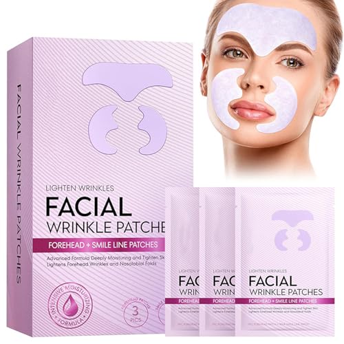 LBOYLOVE® 3 Packs Forehead Wrinkle Patches and Smile Line Patches, Overnight Face Wrinkle Patches to Lift Smile Lines for Women, Non-Invasive Skin-Friendly Facial Patches