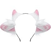 ZFKJERS Adult Cosplay Furry Lamb Ears Headband Soft Animal Ear Hair Accessory for Halloween (Pink)
