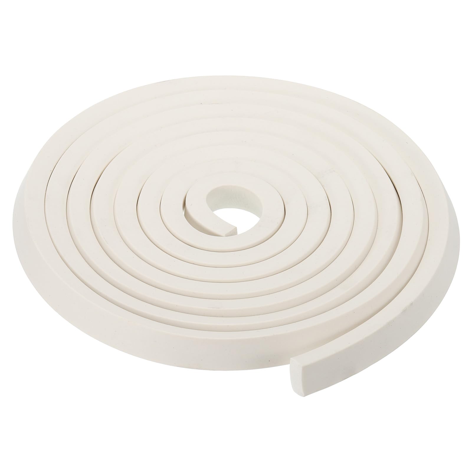 PATIKIL 3000x15x10mm Silicone Foam Seal Strip, High Density Square Solid Sponge Rubber Weather Stripping Cord for Sealing Gap Blocker Insulation, White