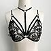 Botrong Sexy Women Floral Lace Bralette Bustier Crop Top Sheer Triangle Bra Shirt Vest Wire Free (M, Black)