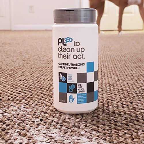 PL360 Pet Odor Neutralizing Carpet Powder | Pet Smell Oder Eliminator | Removes Cat, Dog, Pet, Bad Odors from Carpets | Citrus | Eco Friendly, Natural, Safe Ingredients | 16 oz (6 Pack)