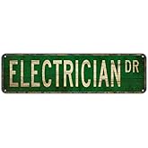Metal Tin Sign ELECTRICIAN DR Funny Vintage Sign Retro Metal Signs for Bedroom Kitchen Garden Wall Bar Club Coffee Home Decor 6x16 Inch