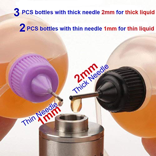 100ml Steel Thick Needle Thick Drip Tip Big Tip Dropper Bottles 5x | E-liquids | All Liquids (Pack of 5) in Mixed Colors