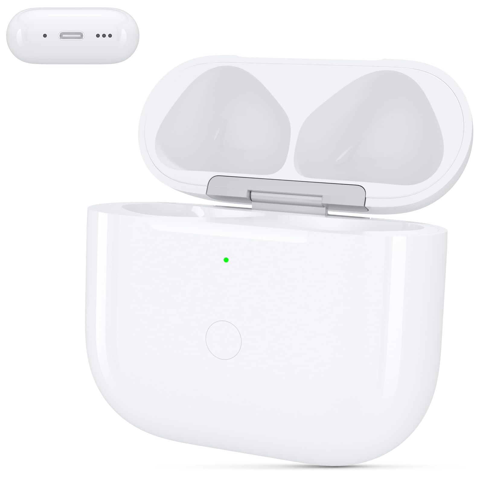 Photo 1 of Charging Case for AirPods 4th Gen with USB-C Charging Port, Only Compatible for AirPod 4th Generation Replacement Charger Cases with Blue-Tooth Pairing Sync Button, No Earbuds