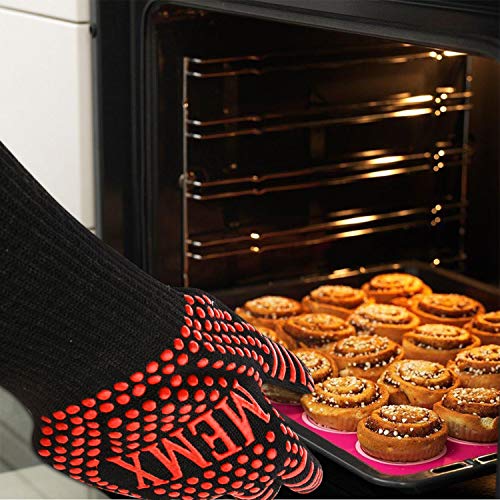 MEMX Oven Gloves, Barbecue Gloves 1472°F Heat Resistant Grill Gloves, Extreme Kitchen Cooking Oven Mitts, Finger Flexibility 13\