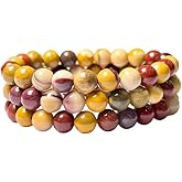 Crystal Treasure 8mm Mookite Jasper stone Round Beads Stretch Bracelet