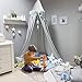 Jeteven Cotton Bed Canopy Bed Tent for Girls Bed, Play Tent Reading Nook Round Cotton Dome Curtains for Baby Kids Games House-Grey
