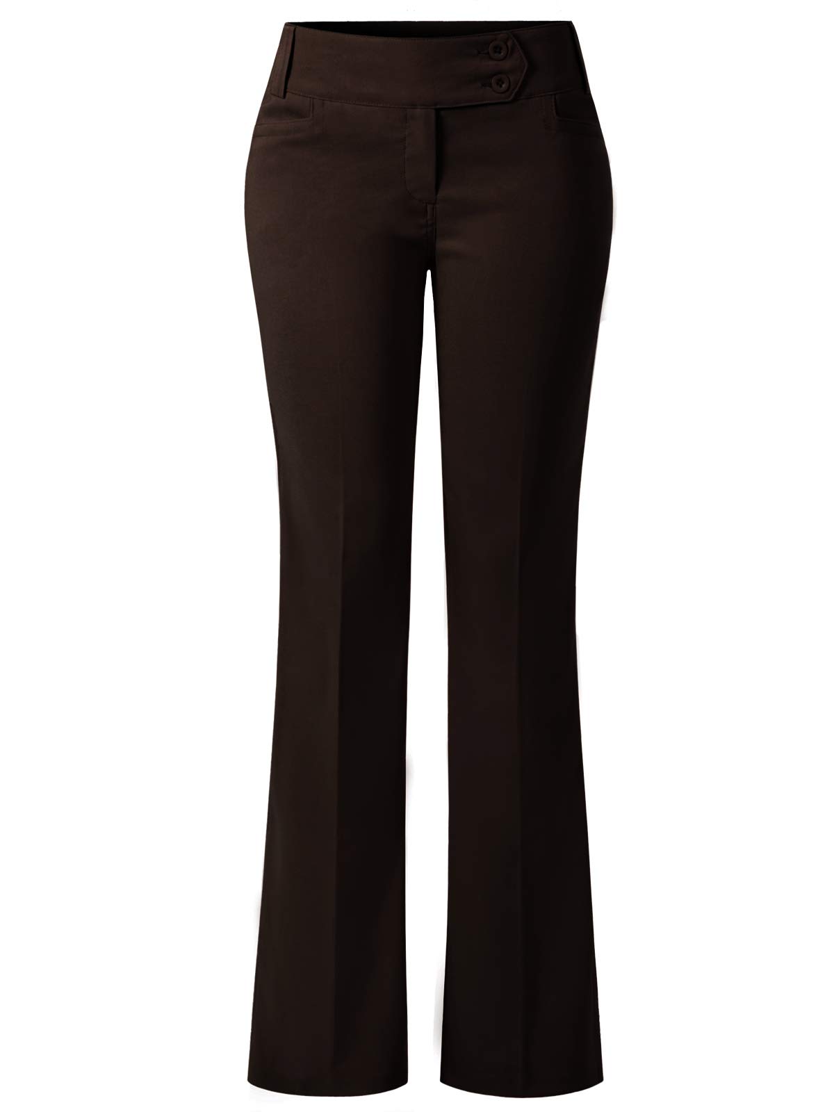 Photo 1 of Design by Olivia Women's Relaxed Boot-Cut Office Pants Trousers Slacks Brown 1X