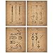 BigWig Prints Woodworking Patent Prints - Vintage Woodworking Posters, Rustic Wall Art, Wood Carving Room Decor, Patent Pictures for Craftsmen, Home or Workshop Decor - Unframed Set of 4 (8x10)