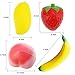 ZLF Squishy Toys Fruit, Jumbo Slow Rising Kawaii Squishies Fruits Toys For Releasing Stress Strawberry Peach Banana Mango Charms Toys for Kids an Adults, Set of 4