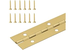 RANDALL MANUFACTURING CO., INC 2', 3', 4', or 6' Lengths Nickel or Brass Plated 1 1/16" Continuous Hinge/Piano Hinge (Brass Plated, 3 FT)