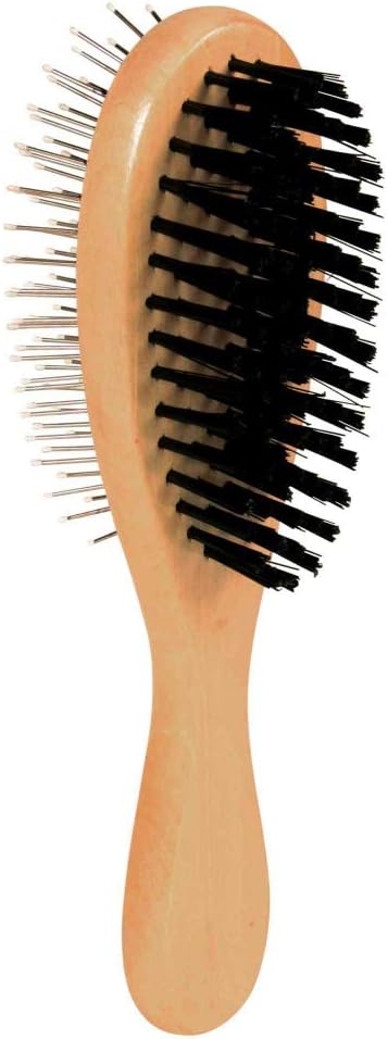 Wooden brush, double sided, 6 23 cm, Beige, 6 x 23 cm (Pack of 1)