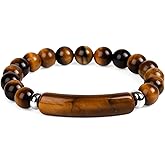Mine Galleria Tiger Eye Strand Bracelet – Natural Tiger Eye Beads for Confidence, Protection & Personal Style | Unisex Handcrafted Bracelet