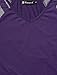 Allegra K Women's Striped T-Shirt Color Block Long Raglan Sleeve V Neck Baseball Tee Shirt Top Medium Purple