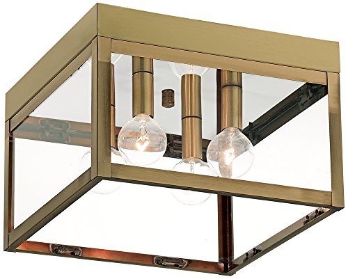 Livex Lighting 20589-01 Nyack Antique Brass 4 Outdoor Ceiling Mount