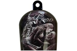 JUNERAIN Cowbell Horn Cover,Harley Custom Skull Cowbell Horn Cover,Terrible Motorcycle Cowbell Horn Cover Decoration,Motorcycle Accessories,Harley Custom Made Biker Gifts.(Woman and skeleton)