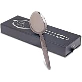 BNAZIND Kunz Special Edition Damascus Pattern Spoon | 18/10 Stainless Steel Plating 9 Inch Basting Quenelle Chef Cooking Utensils Dinner Serving Spoon
