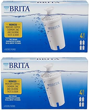 Brita Water Filter Pitcher Replacement Filters, 4 Count (2 Set)
