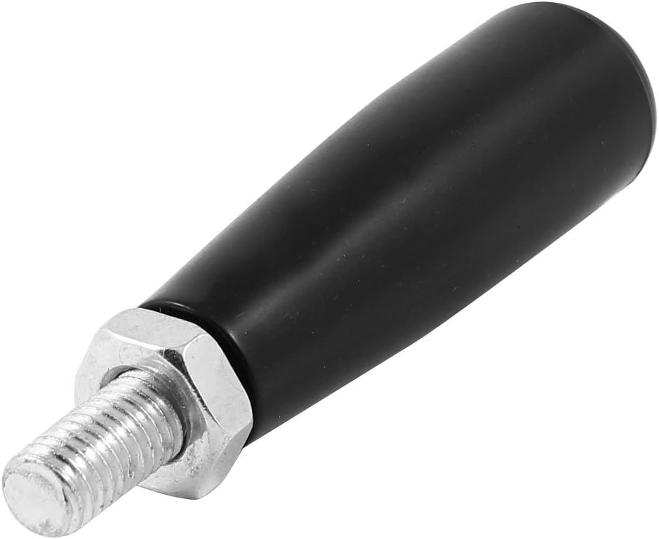 Sourcingmap Milling Machine Screw On 8mm Male Thread Plastic Revolving Handle - Black