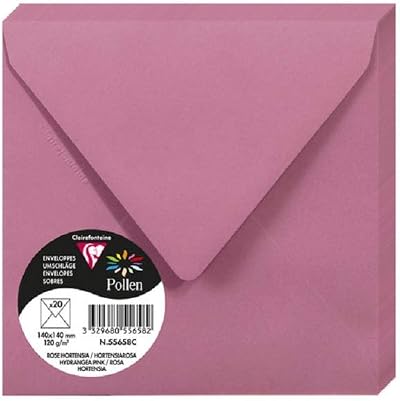 Clairefontaine Pollen Envelopes 14x14 cm Pack of 20 Gummed 120 g/m² Hydrangea