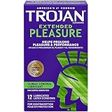 Trojan Extended Climax Control Lubricated Condoms, 12 Count