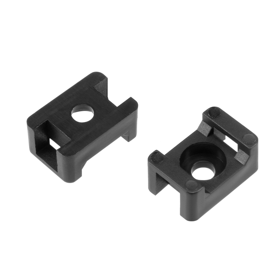 sourcingmap Cable Tie Mount Base Saddle Type Wire Holder Nylon 5.2mm Hole Width Black 100Pcs